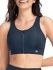 Yvette Sports Bra with Front High Plus Stylish Racerback Integrated for and Navy Women's Non-Slip Opening, Support, Sizes, Design, Sweat-Wicking,