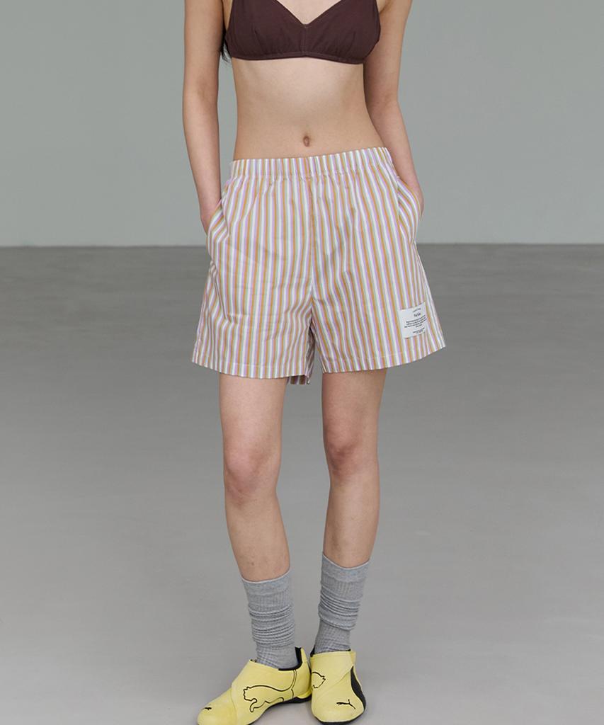 Michikoleondeonkosino Lazy One-Mile Shorts Purple Orange Stripe