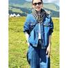 2026 Early Spring New Style, a Complete Set of Hong Kong-Style Retro High-End Cool and Elegant Denim Jacket and Pants Two-Piece Set