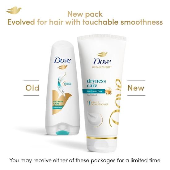Dove Dryness Care 1-min Conditoner with Bio-Protein Care and Glycerol for dry and rough hair, for upto 72 hours | 175ml