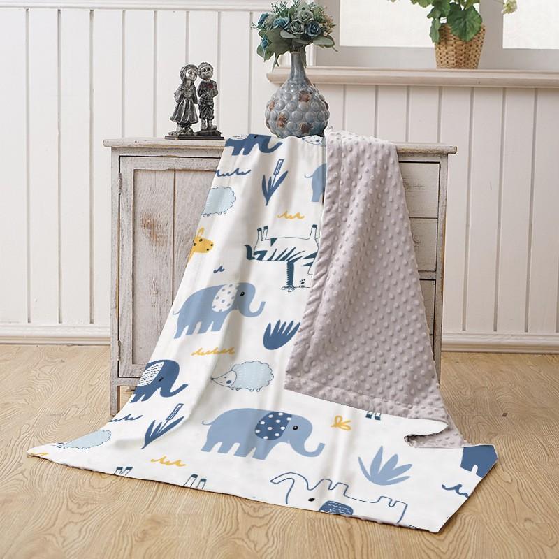 Soft Double-Layer Baby Blanket A-Grade Digital Print Cotton Feel Toddler Comfort Infants 1-3 Years