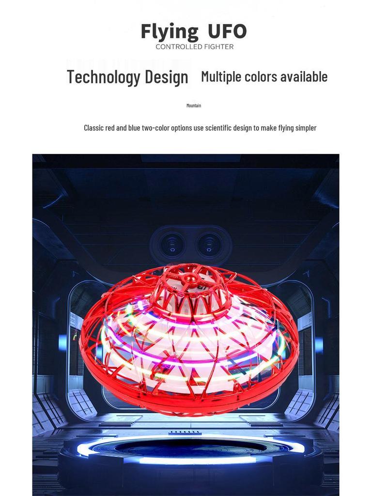 UFO Gesture Sensing Hovering Aircraft: Long Battery Life Remote Control Flying Saucer Toy for Kids