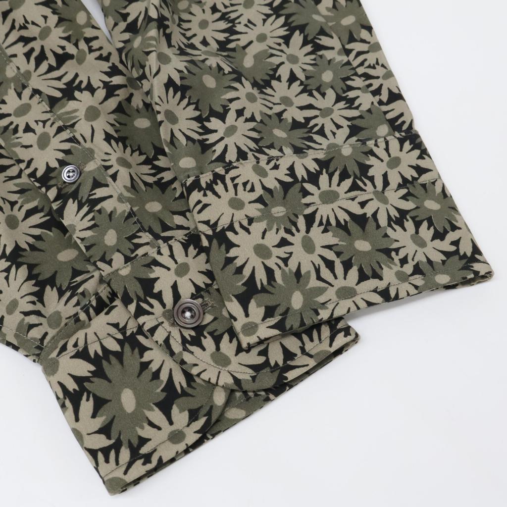 TOM FORD 3FT941 94Y1DP Flower print shirt tops 39 Black Grey Khaki FlowerUsed