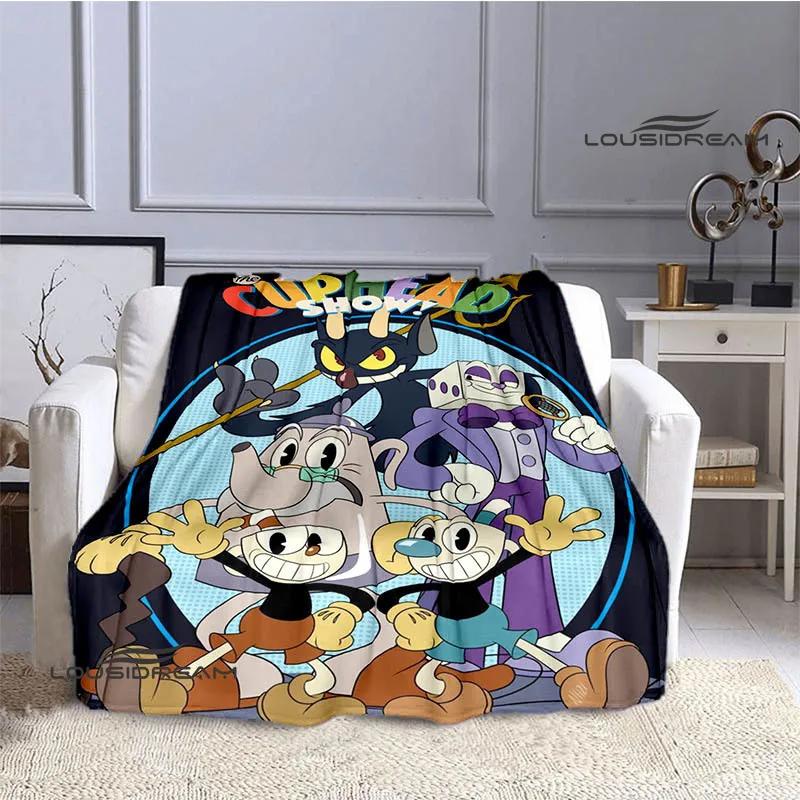 Cuphead cartoon printed Blankets Picnic blanket Fashion bed linings Flannel Warm Blanket Soft Comfortable Blanket Birthday Gift