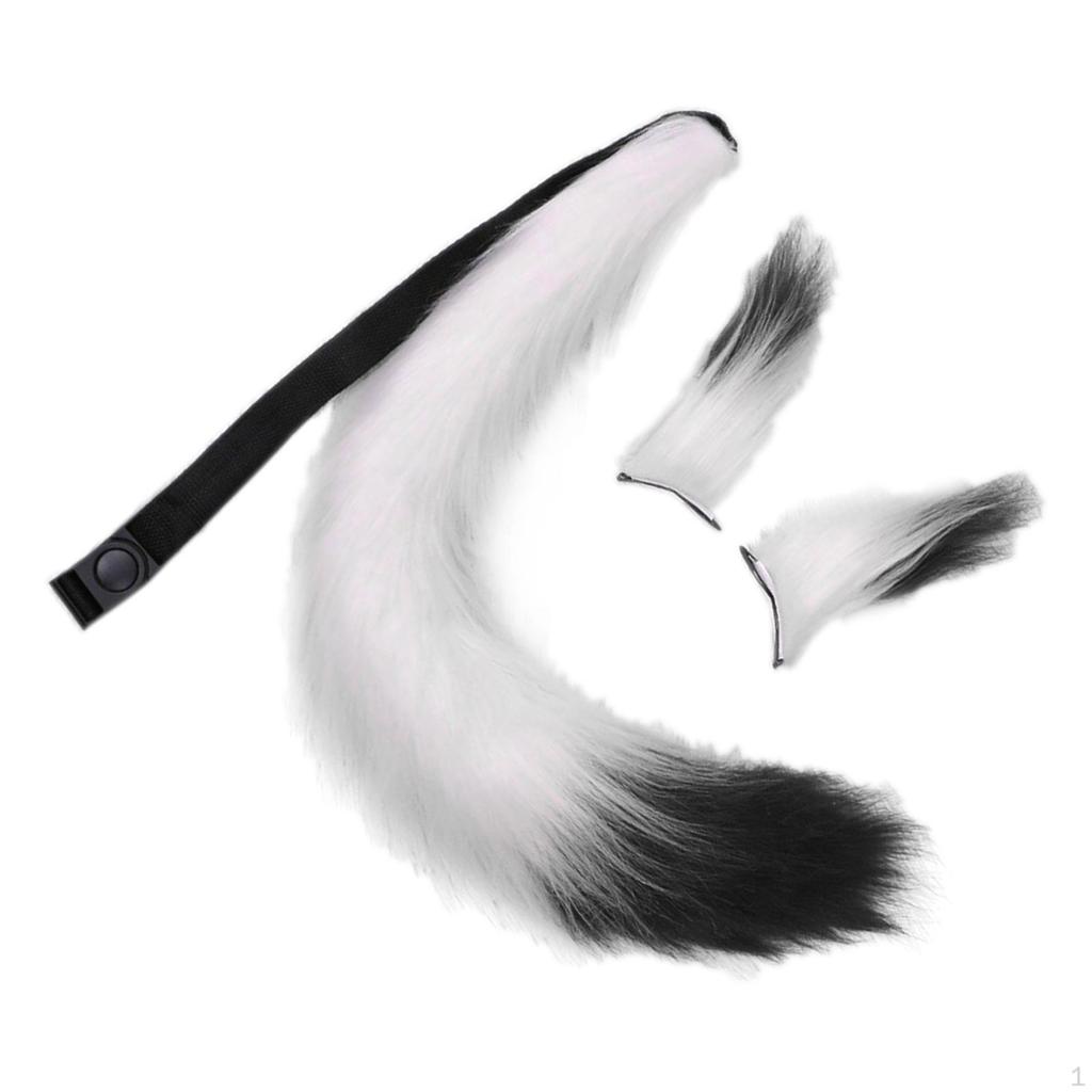 Ears and Tail Set Fancy Dress Costume Cosplay for Masquerade Kids Adult