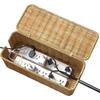 Desktop Cords Imitation Rattan Organized Box Add a Touch of Rustic Elegance to the Room for Mobile Phone Computer Wires