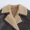 Autumn 2024 Women's Loose Mid-Length Lapel Shearling Double-Faced Coat Jacket