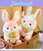 Cute White Bunny Plush Toy Soft Stuffed Animal Doll For Girls