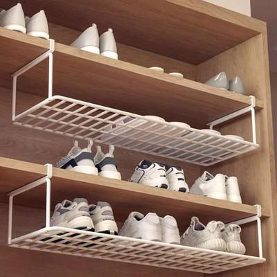 1PC Layered Schuhregal Schrank Lagerregal Partition Hängeregal Schuhhalterung Hakentyp Keine Installation Klapplagerregal