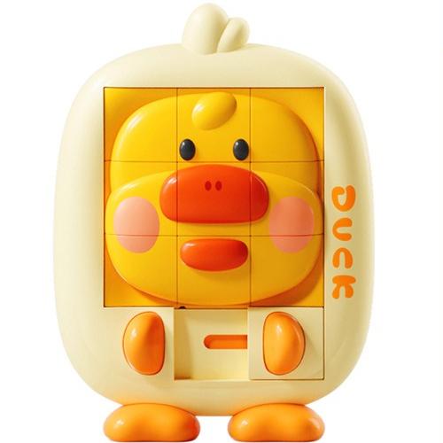 Non-Toxic 3D Cartoon Animal Huarongdao Kids Hand Eye Coordination Cartoon Dinosaur Sliding Puzzle Toy