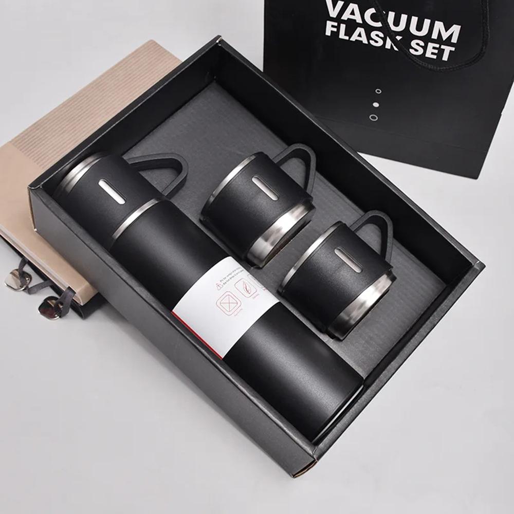 Set Regalo Tazze Termiche in Acciaio Inossidabile 500ML Stile Ufficio Business Borraccia Termica Sottovuoto Borracce da Esterno Isolamento Termico Tazza per Coppia.
