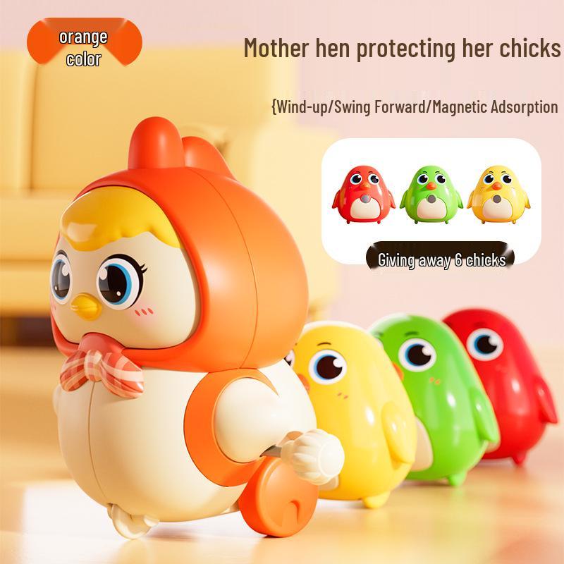 Magnetische Uhrwerk-Kükenfamilie: Frühe Bildung Krabbelspielzeug