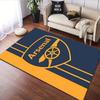 Arsenal Logo Design in Gold and Navy Patterned carpet, suitable as a non slip play mat for the living room and bedroom sofa