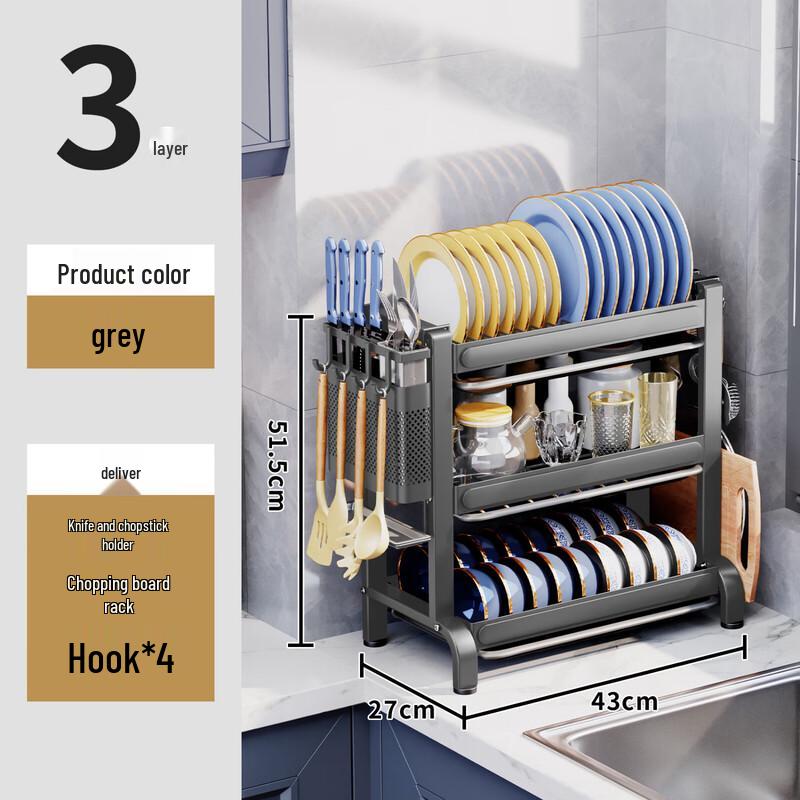 Miling 3-Tier Kitchen Dish Drying Rack