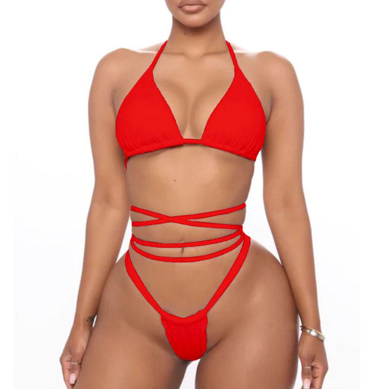 Swimsuit Bandage Triangle Mujer Bikinis Women String Swimwear Female Skirts Bathing Suit Sexy Beach Wear