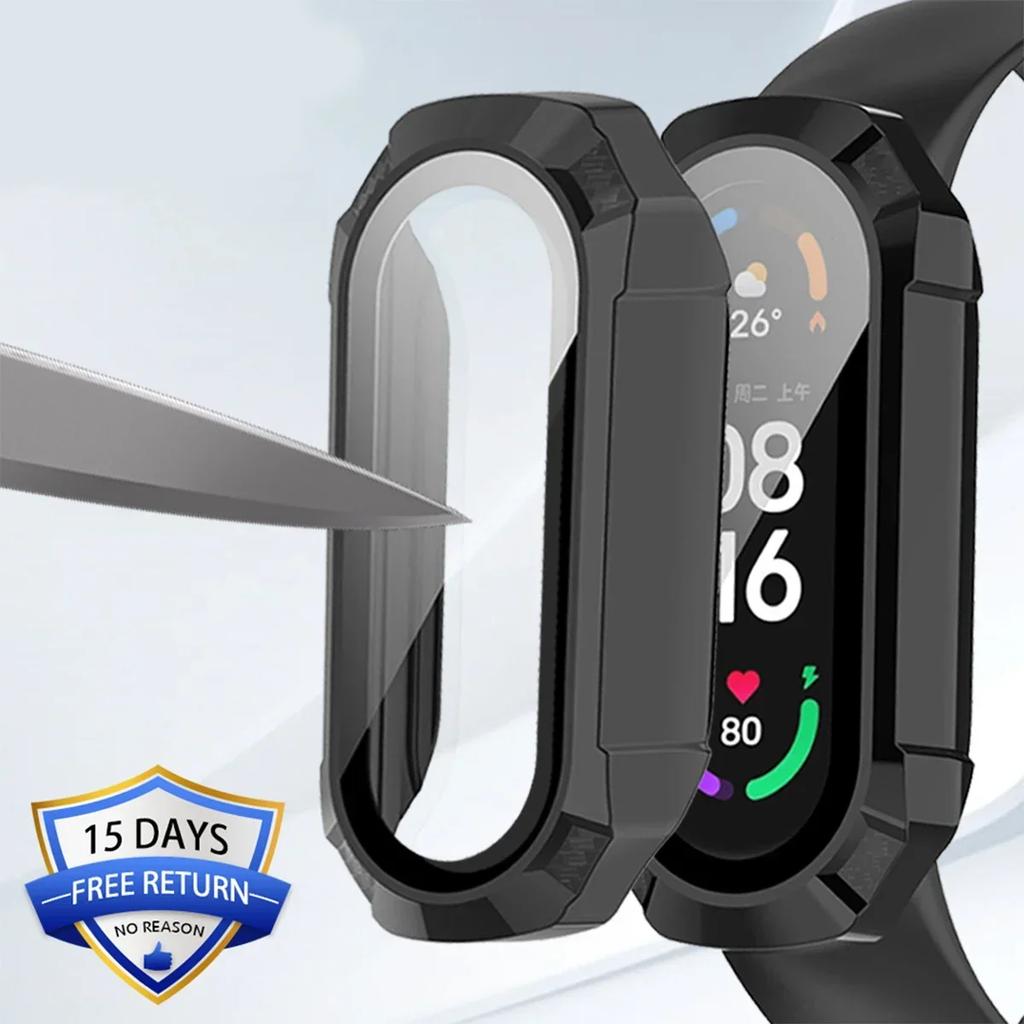 Tempered glass+Case for Xiaomi mi band 9/8/7 PC bumper screen protector smartwatch miband 6/5/4 HD film+Cover on smart band 8