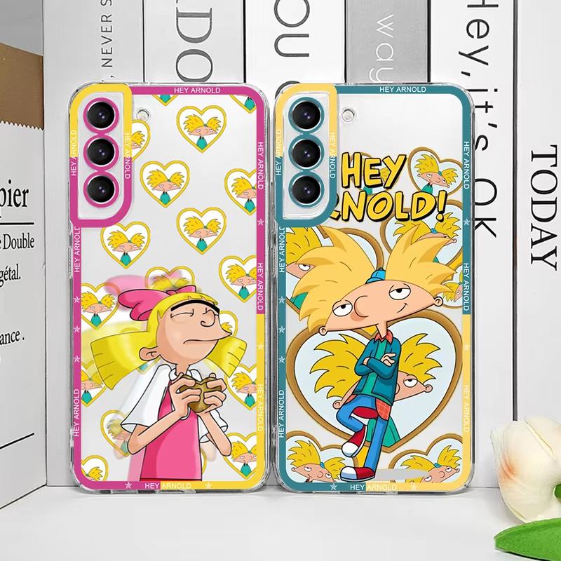 Hey A_Arnolds Helga Cartoon Handyhülle für Samsung Galaxy S22 S23 S24 S20 Plus Ultra S21 FE S25 5G Transparent Weiche Hülle Fundas