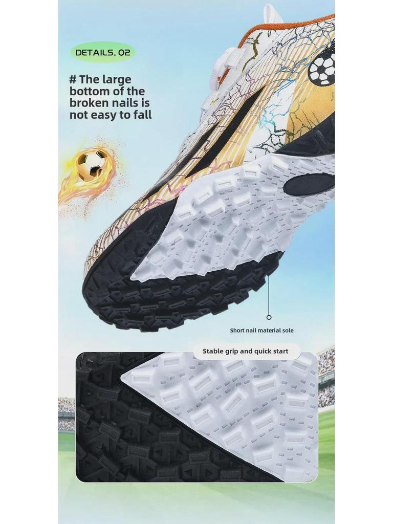 Kids' Low-Top Rotating Buckle Football Shoes for Boys and Girls