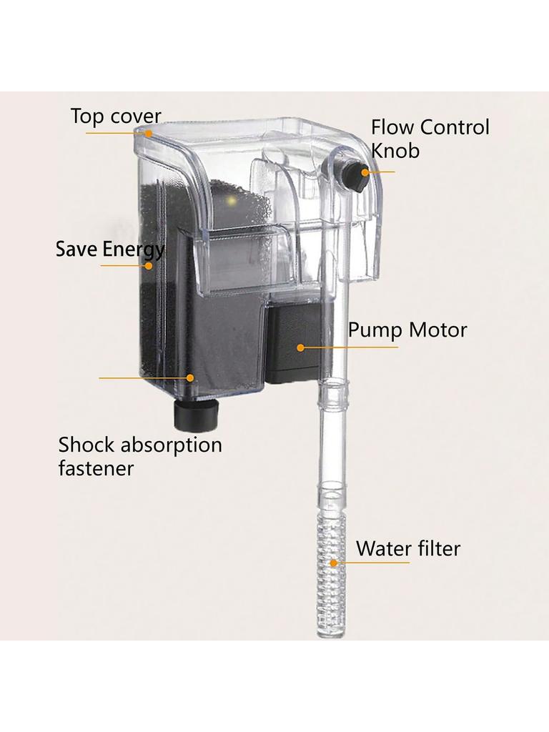 1 Stück Aquarienfilterpumpen Ultra Leise Aquarium Einhängefilter, Kleiner Aquarienfilter für Aquarium, geeignet für 20-30cm Becken
