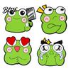 Funny Frog Emoticon Brooch Pin Cartoon Design Zinc Alloy Hand-Painted