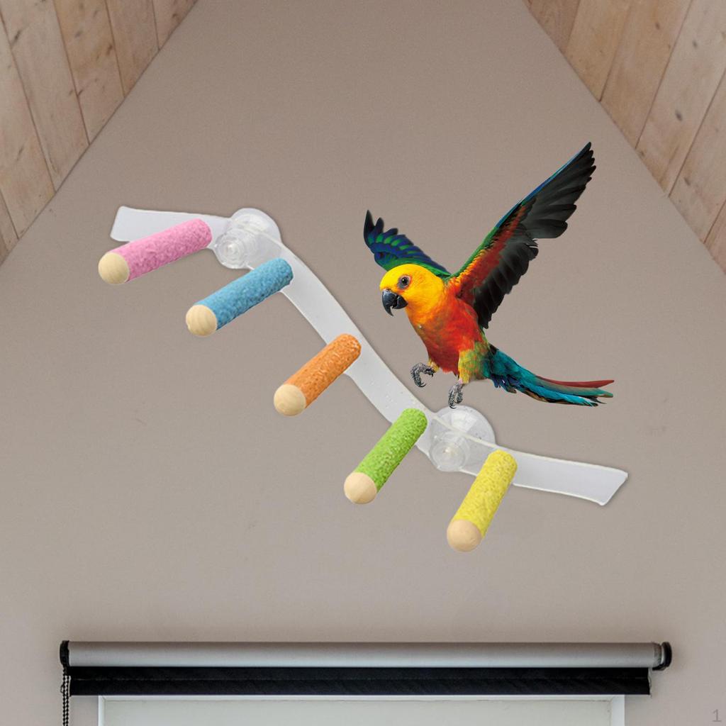 Stojan s bidýlky pro ptáky - Přírodní dřevěná lezecká hračka pro papoušky a malé ptáky