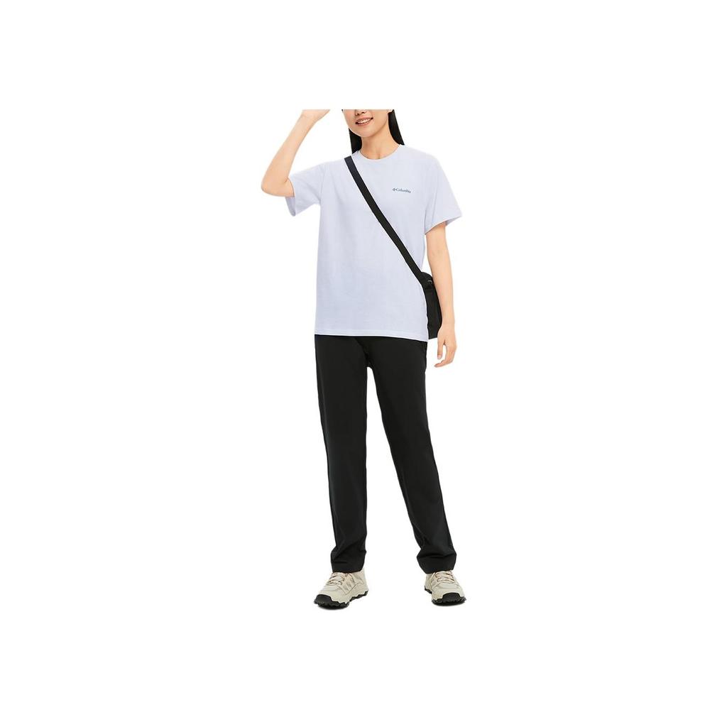 Columbia Solid Color Letter Logo Print Straight Casual Long Pants Women bottoms Black XR5907-010