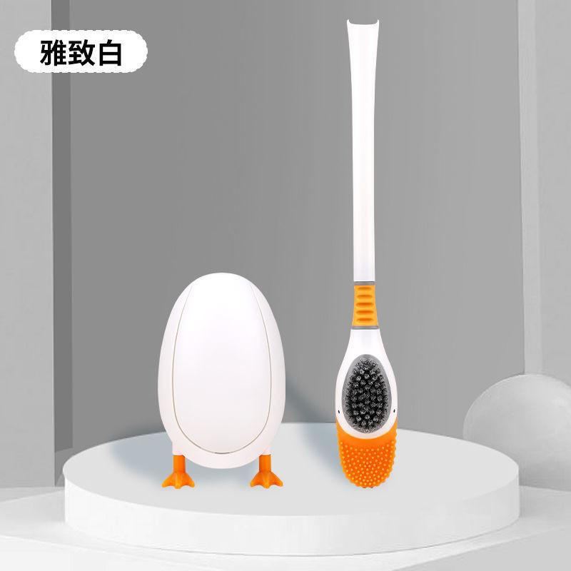 Liquid Injection Silicone Toilet Brush with Suction Cup Holder Strong Cleaning No Dead Corners