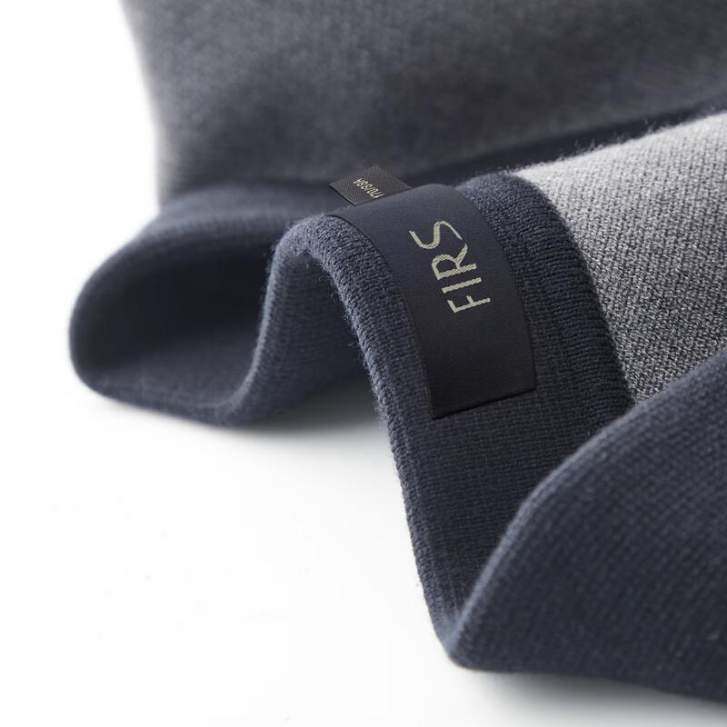 FIRS Men's Wool Blend Long-Sleeve Contrast Polo Shirt