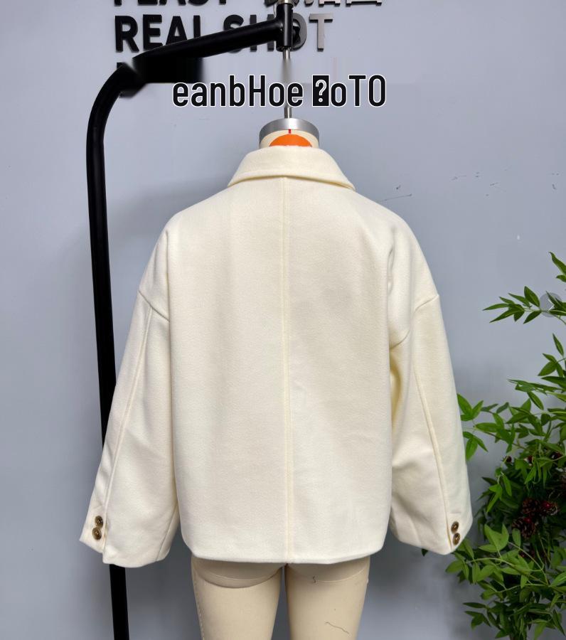 Women's Autumn/Winter Street Fashion Woolen Short Coat with Lapel Collar