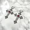 Large Silver Gothic Cross Earrings for Witchcraft and Vampire Style