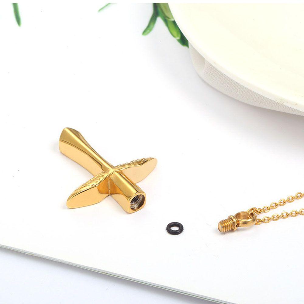 Fashion 1 pcs Angel Wings Cross Memorial For Ashes Cremation Urn Necklace Vial Pendant Jewelry