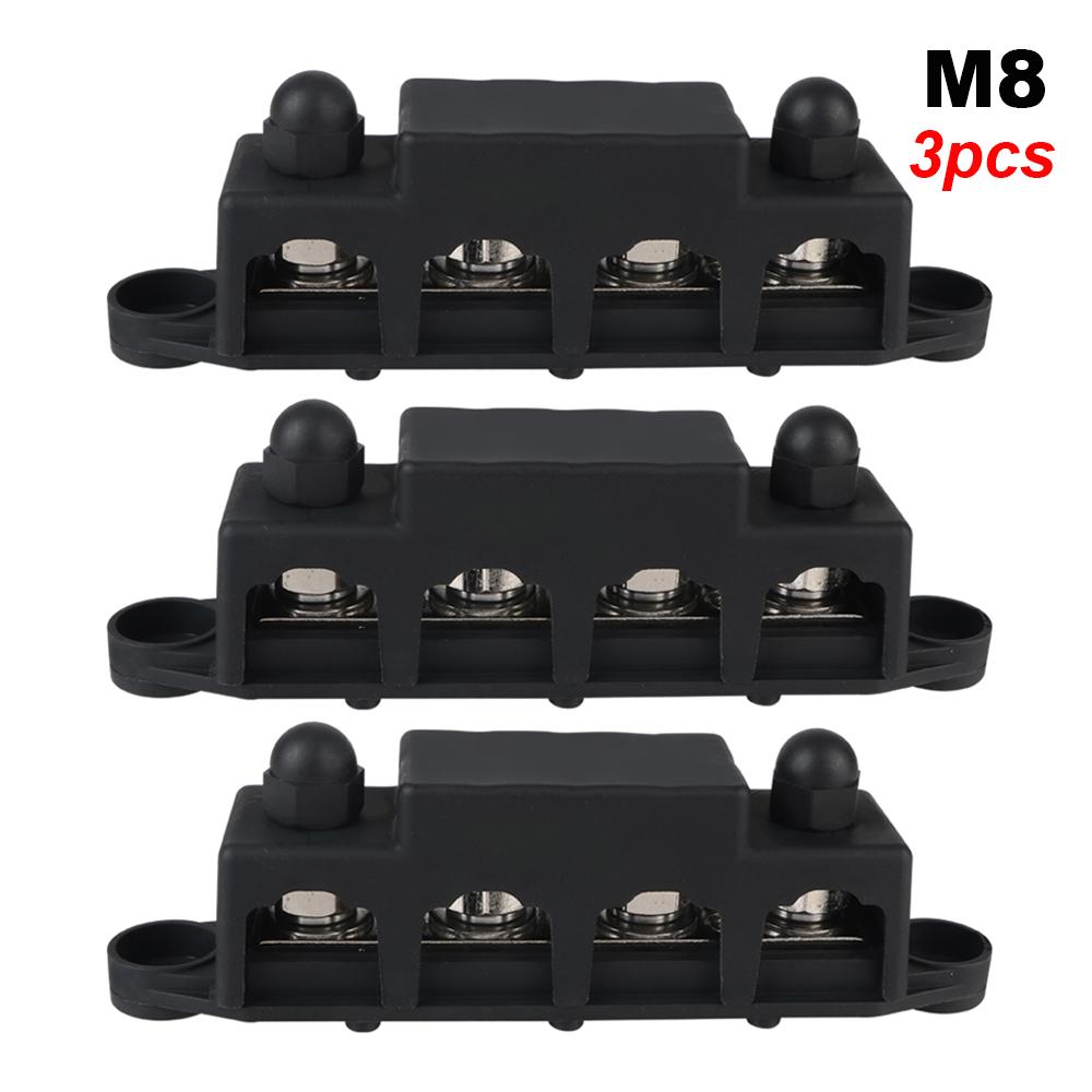 Caravan RV Power Distribution Block 4 Ways 48V 250A DC Bus Bar Electro Junction For Boat Truck Car Accessories M8 M10 Studs