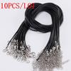 10 Pcs/lot Dia 1.5mm Real Leather Cord Necklace With Clasp Adjustable Braided Rope For Jewelry Making DIY Necklace Bracelet