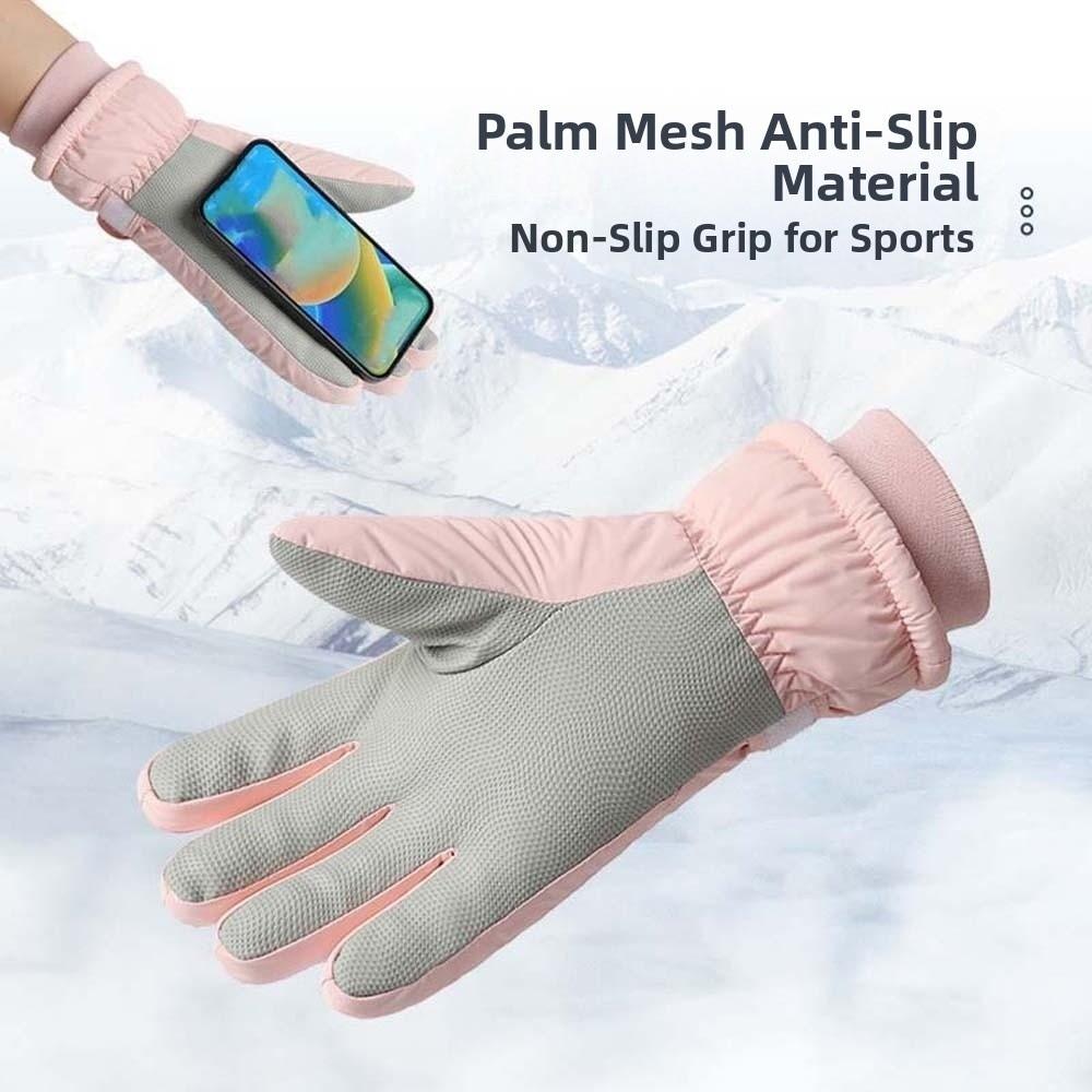 Soft Plush Thickened Gloves Oxford Cloth Finger Mittens Gift Unisex Windproof Gloves  Autumn
