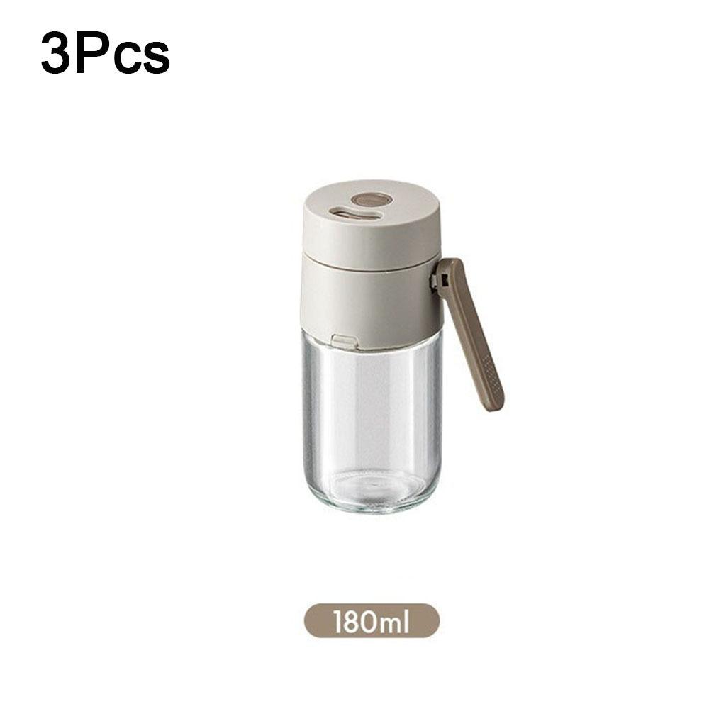 

3Pcs Push Type Quantitative Sprinkler 0.5 Grams Spice Bottle Portable Salt Dispenser for Home 180ml