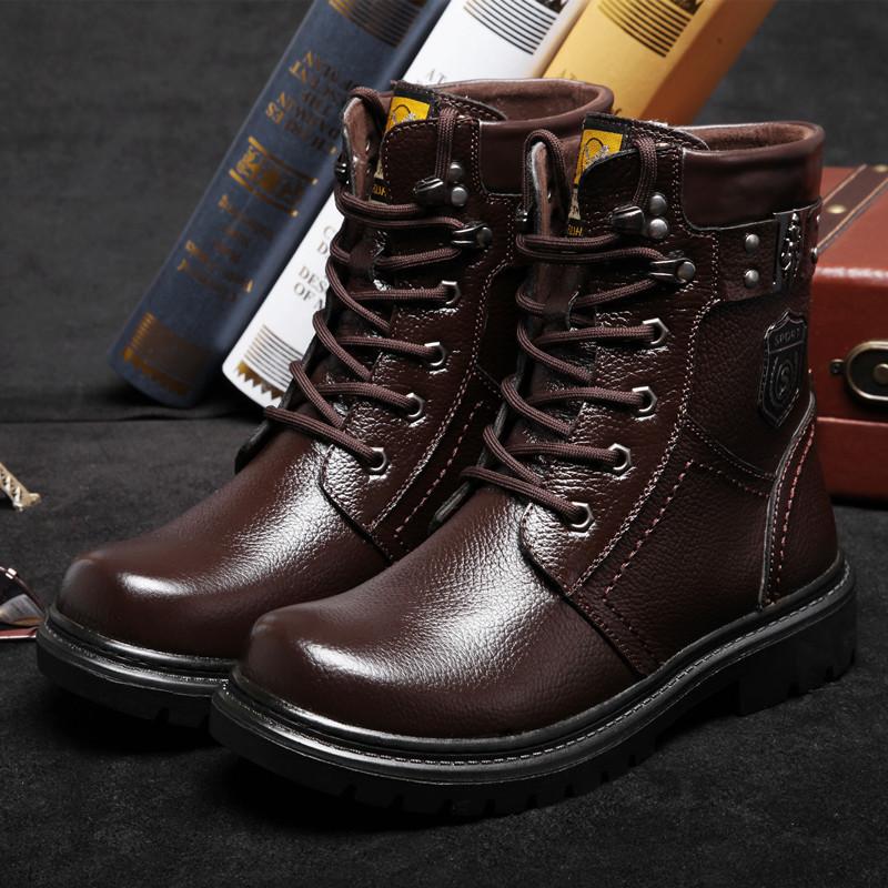 Äkta Läder Herr Stövlar Herr Motorcykel Ridning Jakt Vardagliga Promenadskor Designer Botas Hombre 988