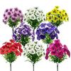 Artificial Flowers 7 Forks Bright Color No Fading No Maintenance Reusable Easy Care Fake Flower Arrangement