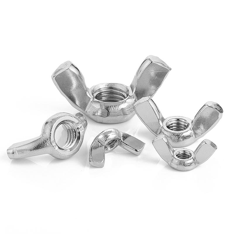 M6 10pcs/lot Butterfly Wing Nuts Stainless Steel/ Zinc Plated Wing Nuts Hand Tighten Nut DIN315