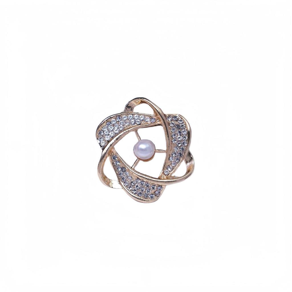 Dámský klip na šátek s kamínky: Japonský & Korejský Styl, Proti Odhalení, Módní, Luxusní, Všestranná Přezka na Připevnění, Multifunkční Brož.