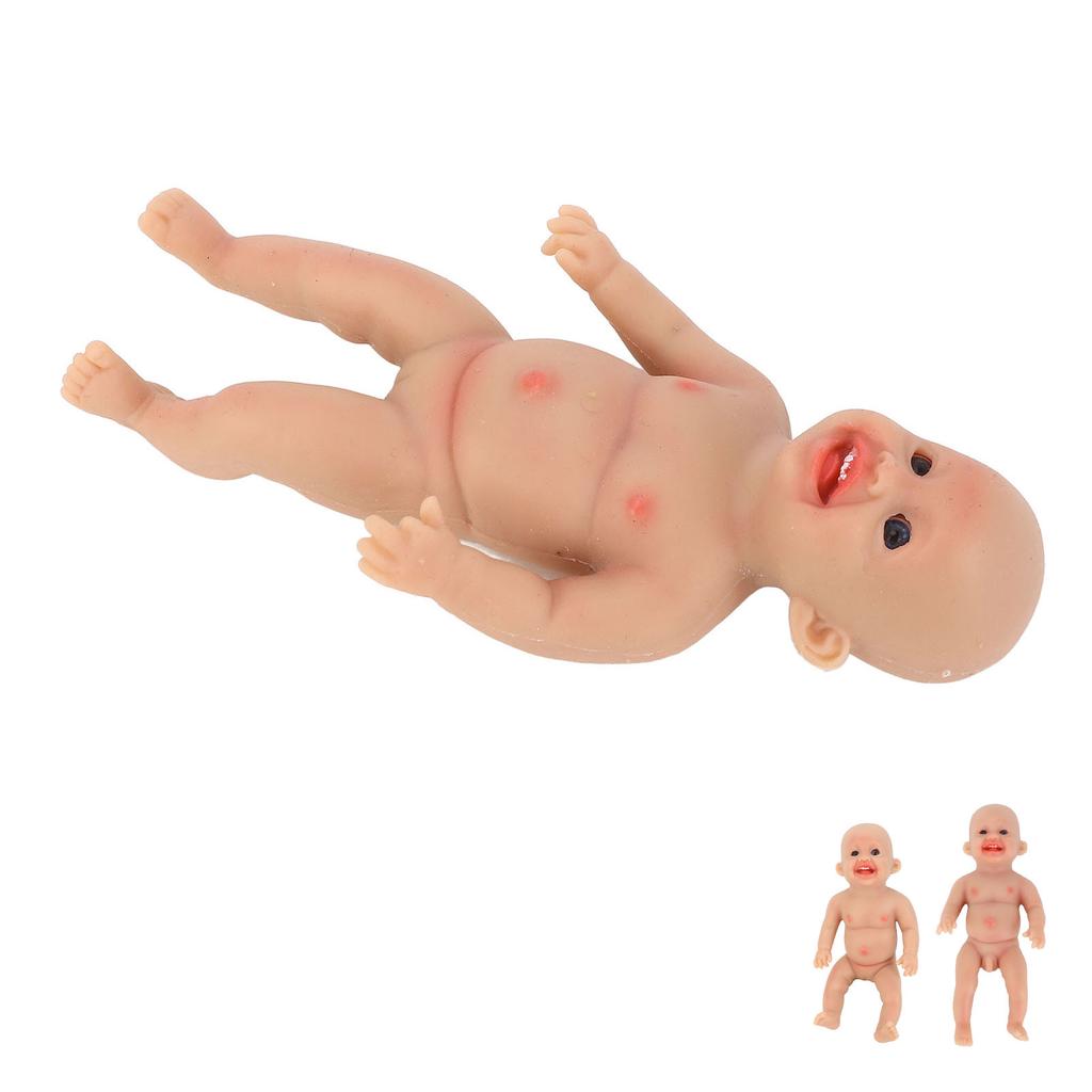 Lifelike Reborn Baby Doll 6 Inch Realistic Cute Sweet Smile Face Soft Silicone Solid Real Reborn Bab