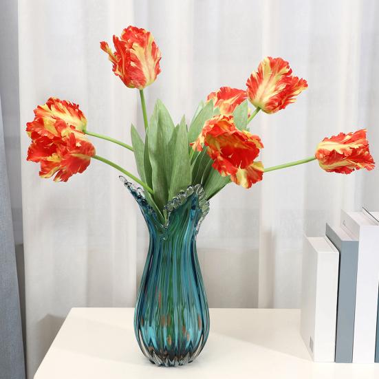 Simulovaný tulipánový květ Umělý tulipán s dlouhým stonkem Opakovaně použitelný Nenáročný Umělý tulipán pro květinové aranžmá Domácí Kancelář Svatba Dekorace