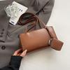 2 Pcs/set Small PU Leather Underarm Bags for Women 2026 Y2k New Fashion Simple Shoulder Bag Handbags Crossbody Bag