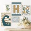Cartoon Dinosaur Custom Baby Name Wall Art Canvas Painting Nordic Dino Posters And Prints Wall Pictures Children Kids Room Decor