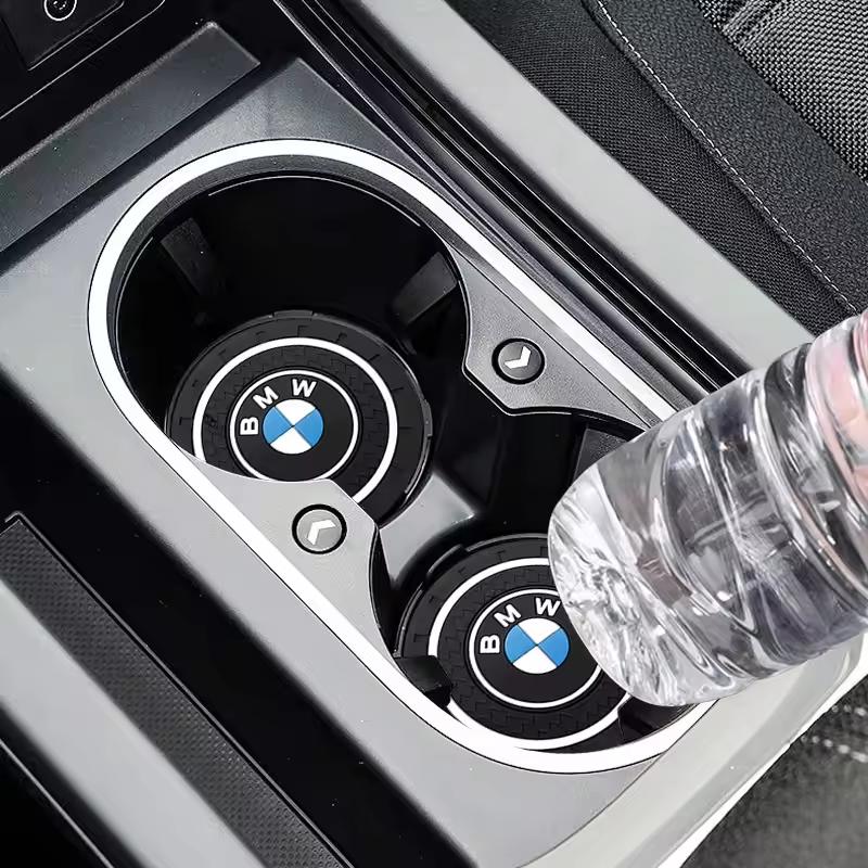2Pcs For Bmw M Performance E46 E90 E60 F30 F10 E39 F20 pendant Silica Gel Car Coaster Water Cup Anti-slip Pad Auto Accessories RTU1