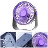 USB Desk Fan 5 Gears Wind Speed Portable Table Fan with 3 Color LED Lights Rechargeable Quiet Small Fan for Home Office Bedroom Desktop