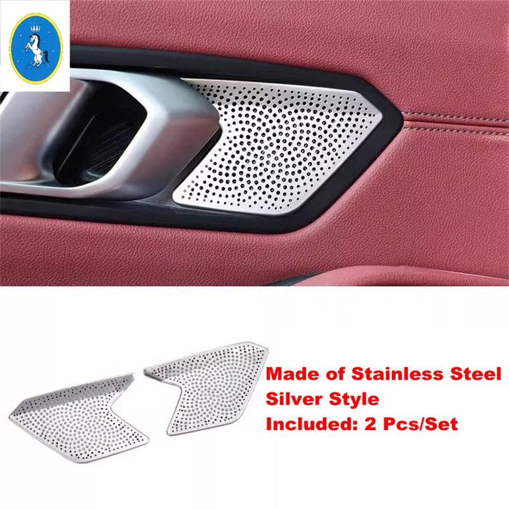 For BMW 3 Series G20  - 2024 Stainless Steel Car Inner Door Handle Bowl Audio Stereo Tweeter Speaker Cover Trim Accessories
