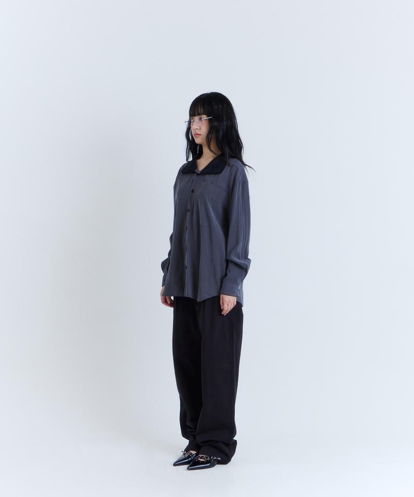 PARADIGMFILM [Ep.03] High-Neck Brushed Viscose Shirt (Charcoal)