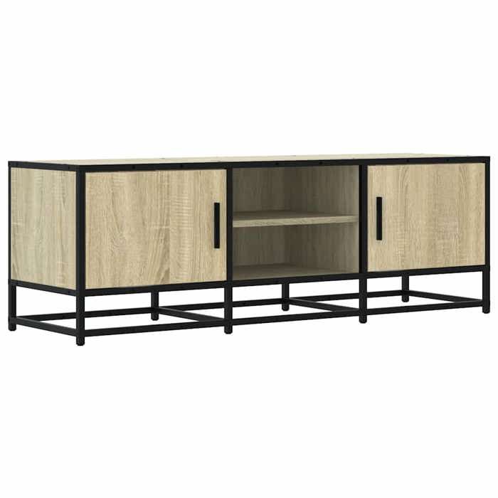 VidaXL Meuble TV chêne sonoma 120x35x41 cm bois d'ingénierie et métal, banc TV, meuble hifi, centre de divertissement, 848840