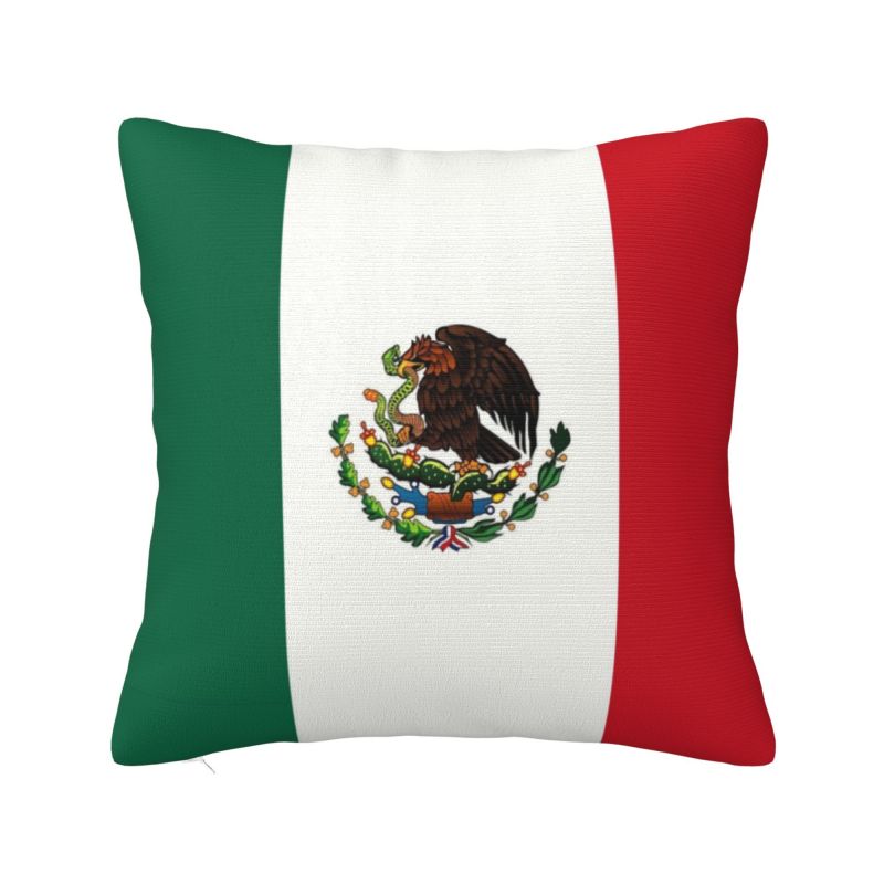 Niestandardowy Herb Meksyku Poszewki Dekoracja Nowoczesna Meksykańska Flaga Pieczęć Dekoracja Poduszki Salon Kwadratowa Poszewka