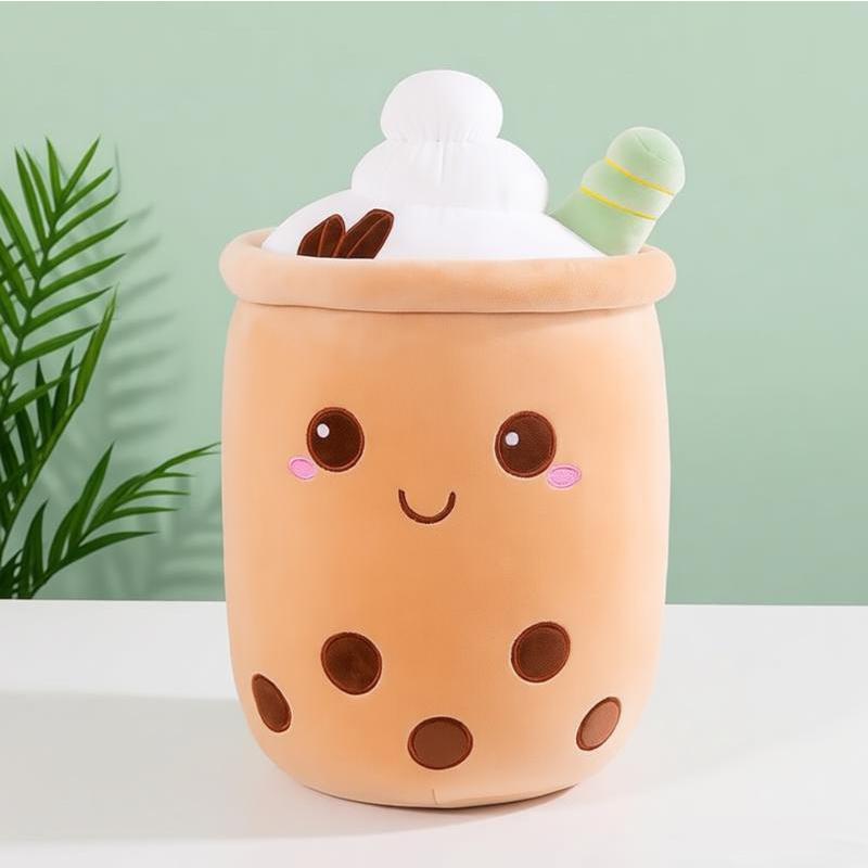 Peluche Kawaii Gelato Tazza di Tè alle Bolle Boba Bambola Imbottita Morbido Dessert Cuscino da Abbracciare Regalo Compleanno Ragazze Divano Cuscino per Bevande Decorazione